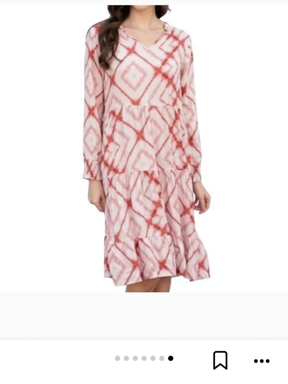 Evys tree Quinn tie dye tiered dress boho pink red